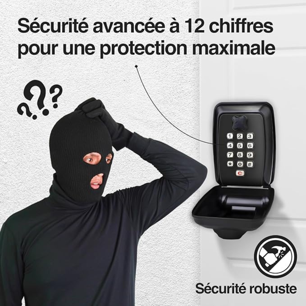 SecureKey – Boîte à clés extérieure murale avec code à 12 chiffres réinitialisable