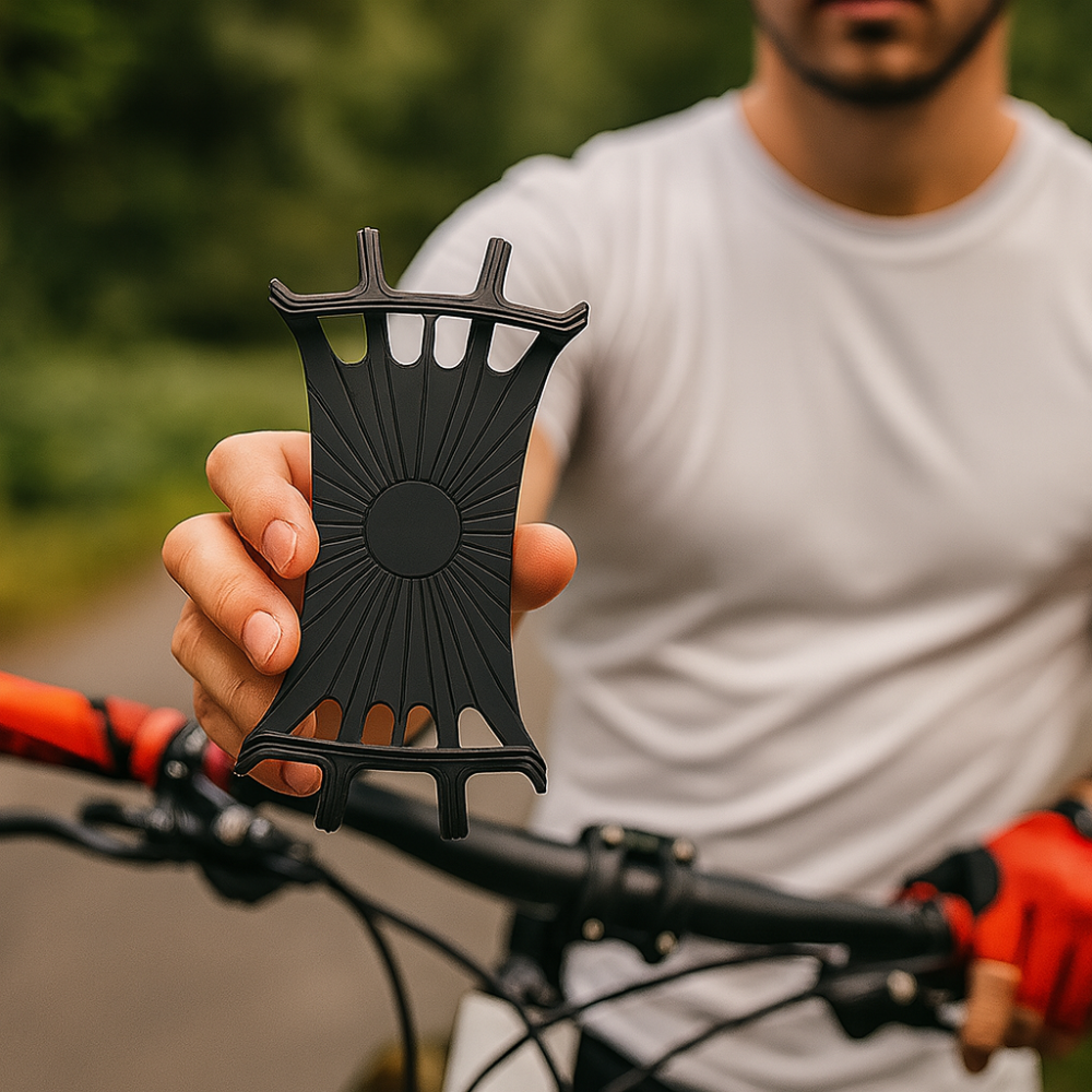 Support téléphone vélo silicone 360° – Porte-smartphone universel rotatif pour guidon de vélo
