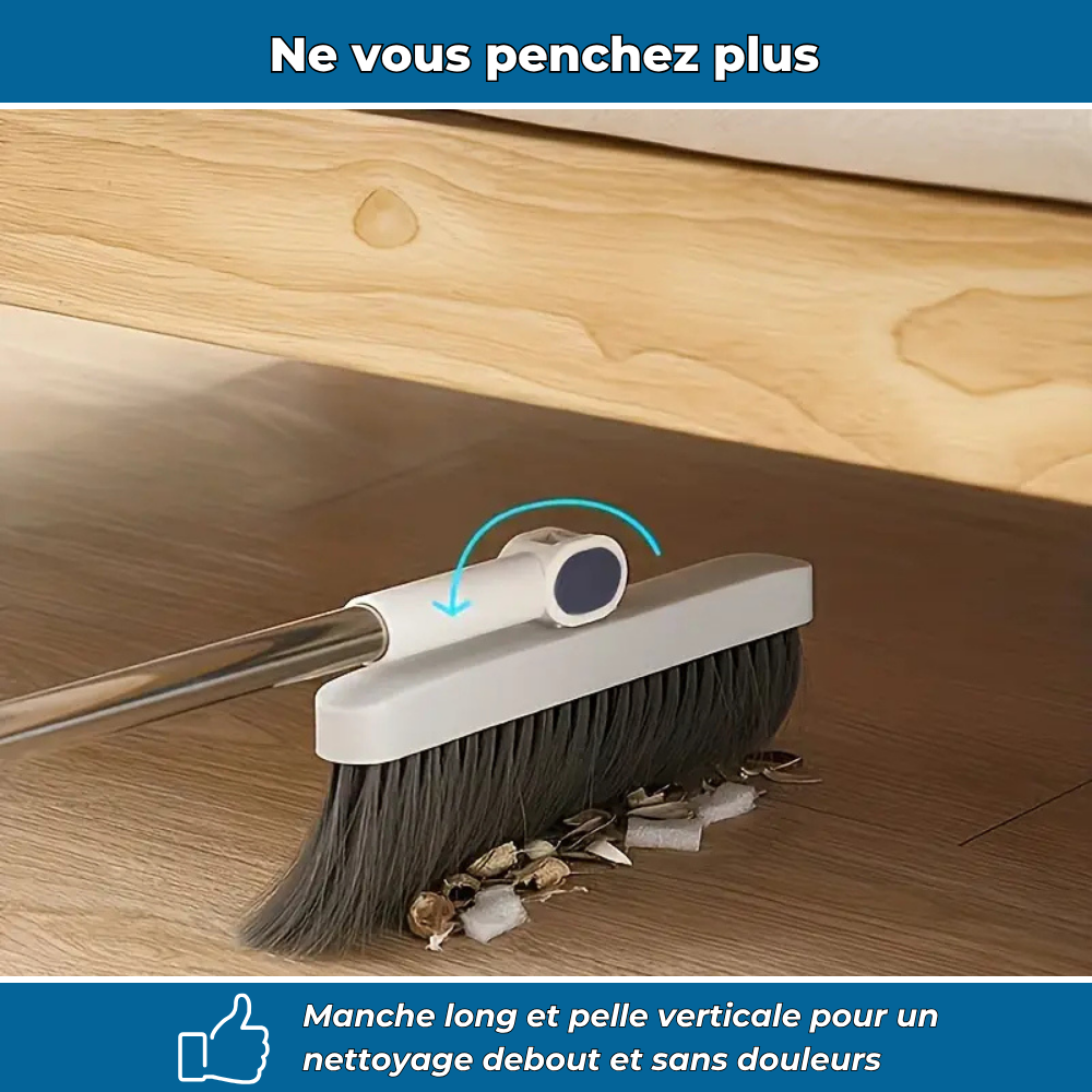 Kit balai rotatif et pelle à long manche