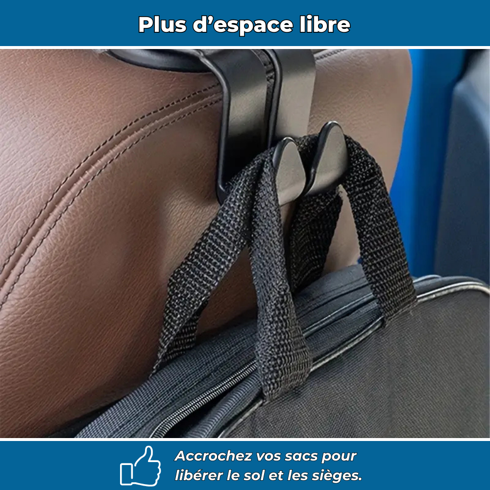 Crochets de siège auto multifonctions - Lot de 2