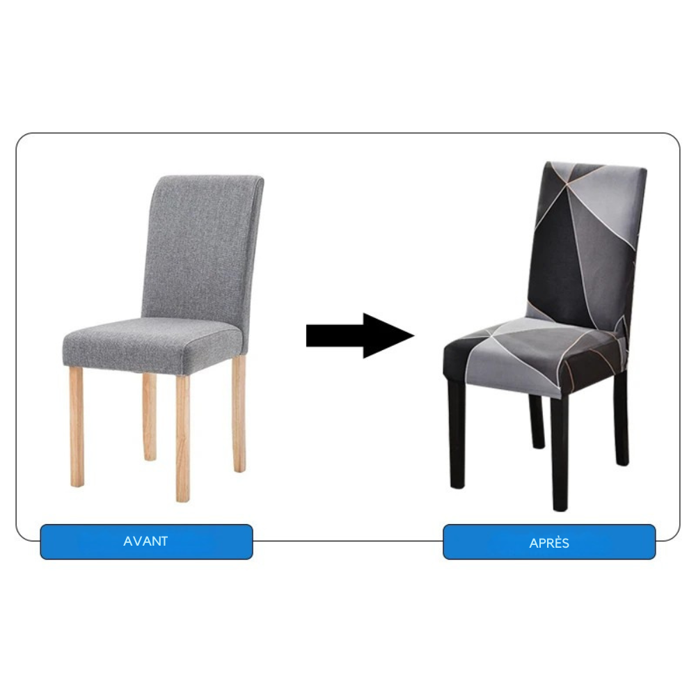 Housses de chaise géométriques extensibles en spandex (lot de 4)