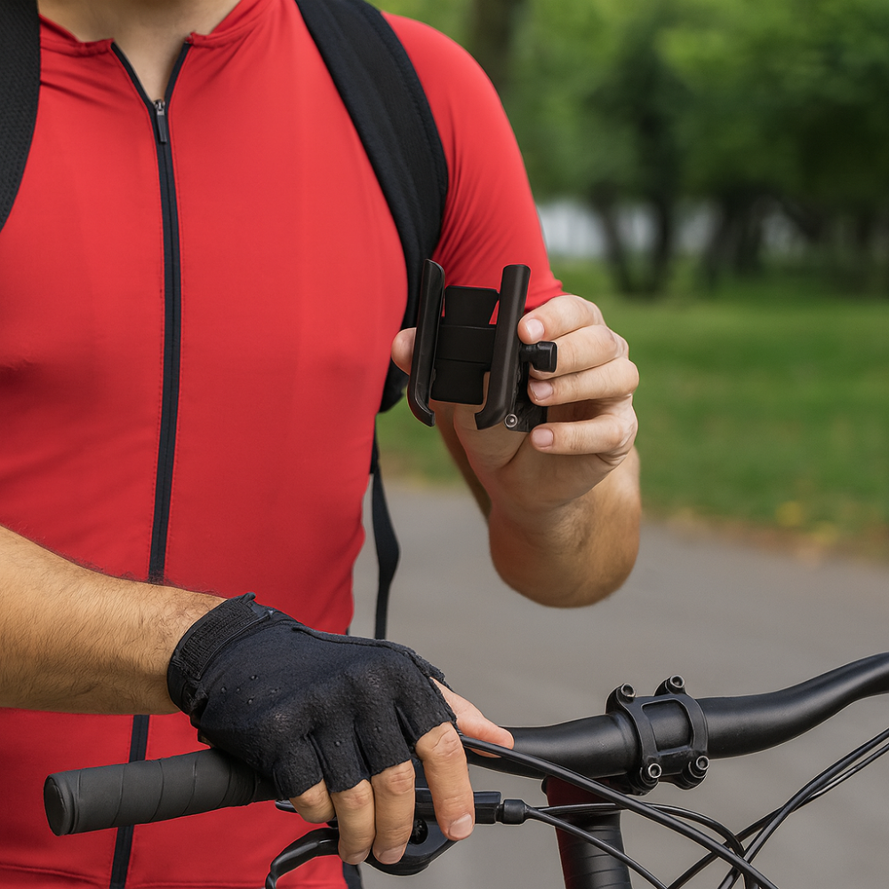 Support téléphone vélo aluminium 360° – Fixation GPS anti-vibrations universelle