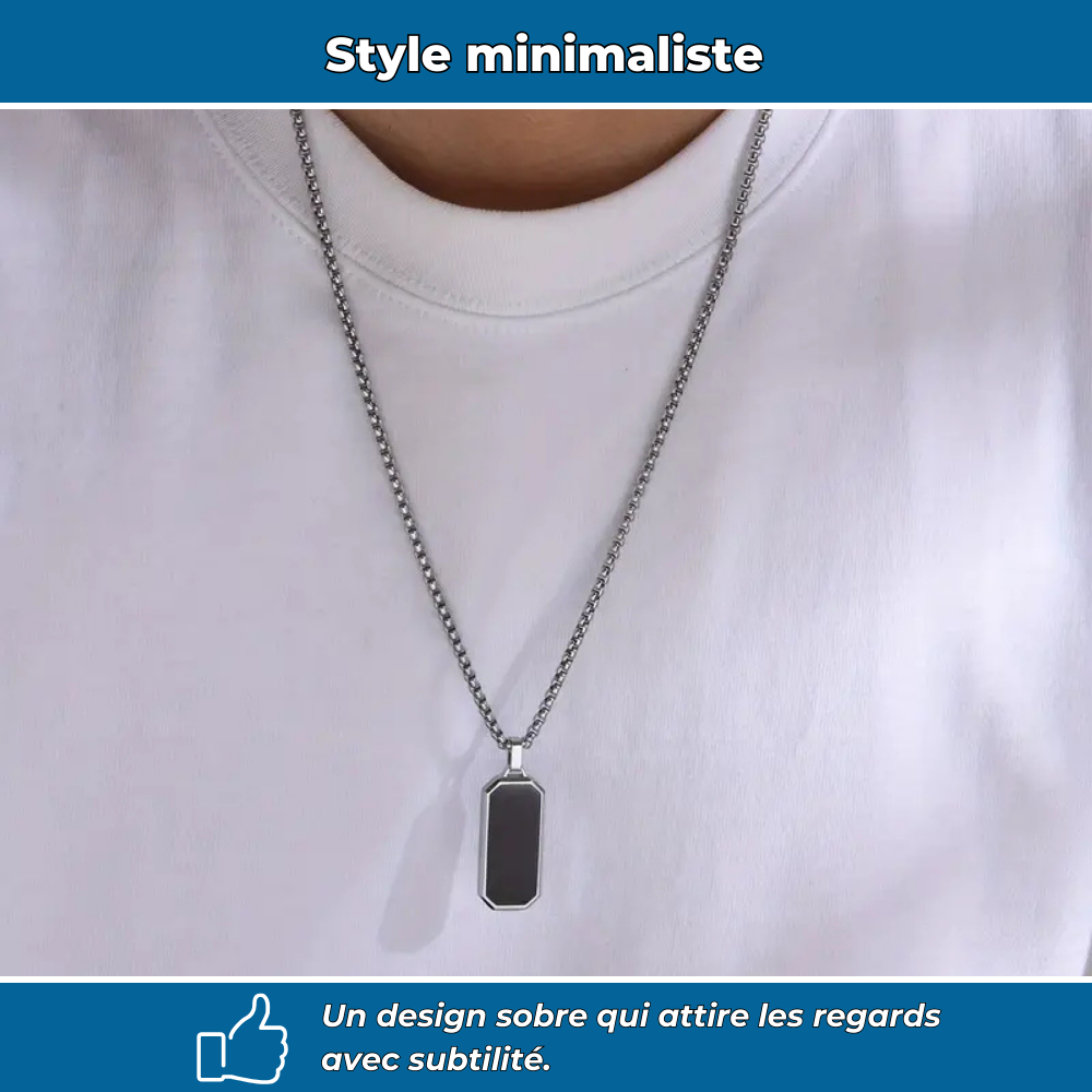 Collier homme acier inoxydable minimaliste
