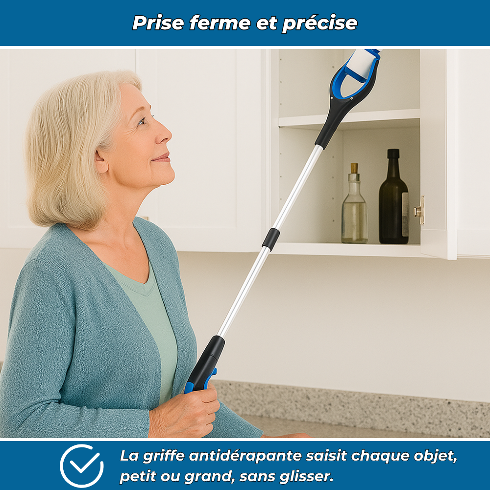 Pince de ramassage pliable ergonomique 32 pouces – évite le mal de dos, idéale pour attraper les objets au sol ou en hauteur à la maison