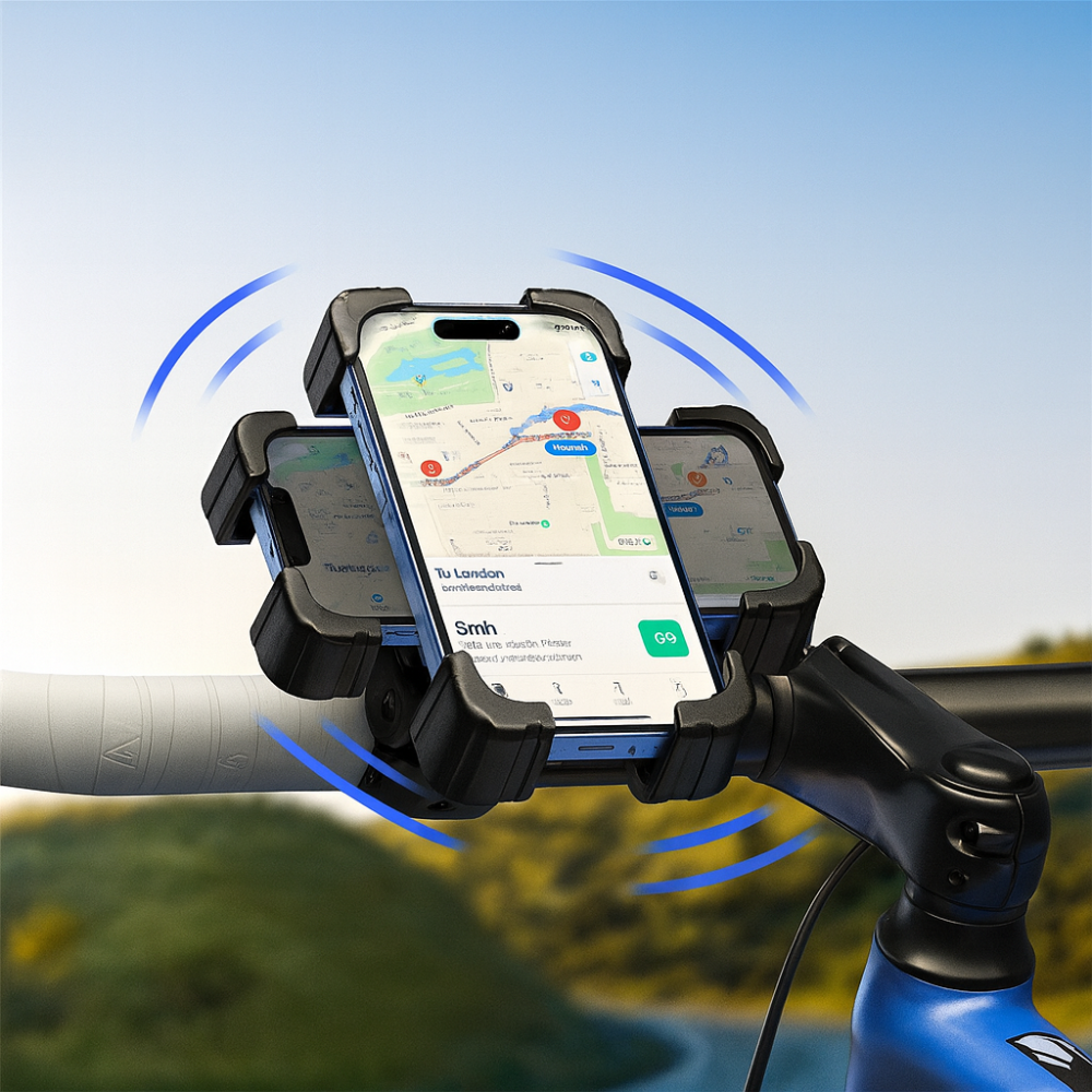 Support téléphone vélo 360° – Fixation guidon universelle anti-choc