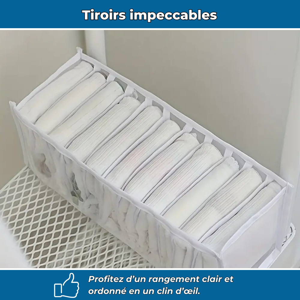 Organisateur de sous-vêtements pliable 11 compartiments