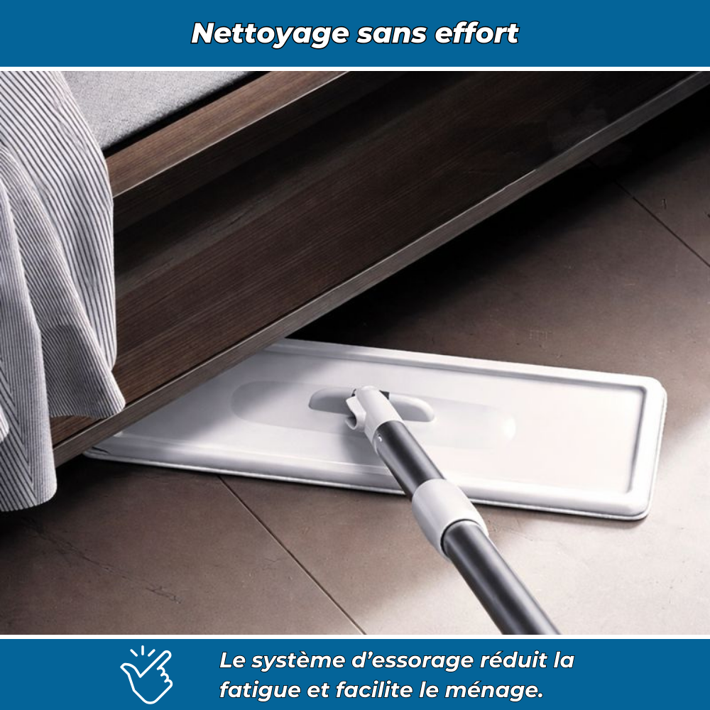 Cleanéo – Serpillière avec seau essoreur 360° pour sols humides et secs