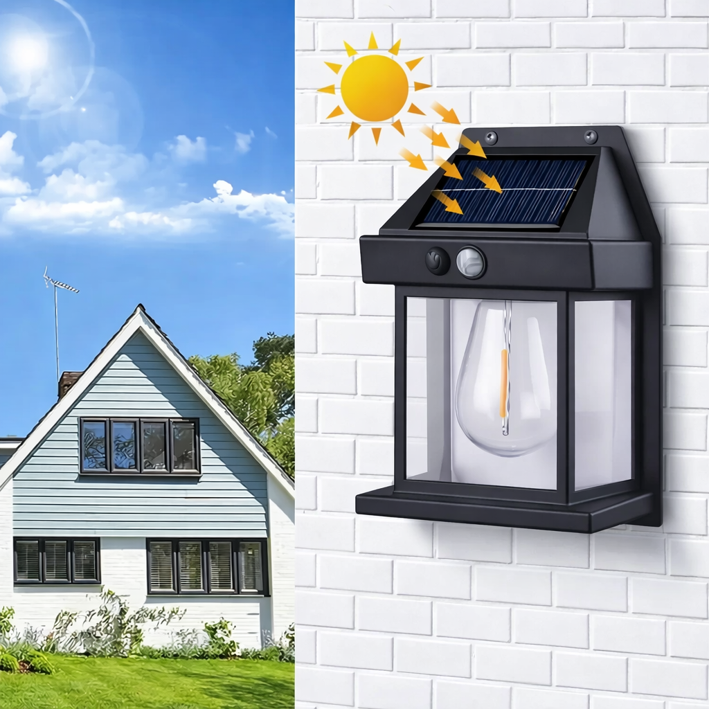Lampe Murale Solaire LED Extérieure Étanche IP65 avec Détecteur de Mouvement