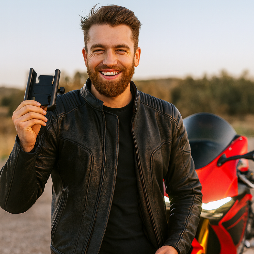 Support téléphone moto aluminium 360° – Fixation GPS anti-tremblement