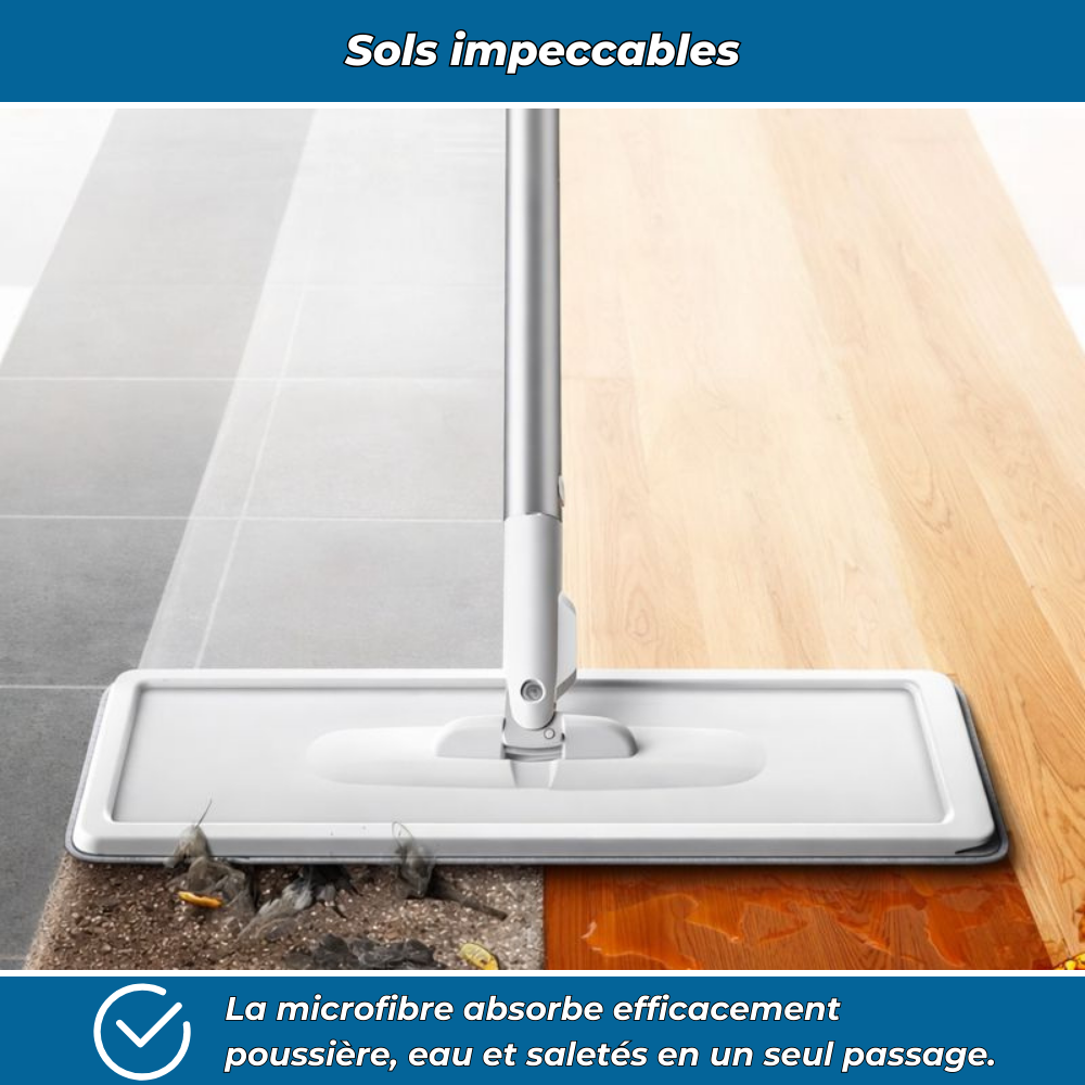 Cleanéo – Serpillière avec seau essoreur 360° pour sols humides et secs