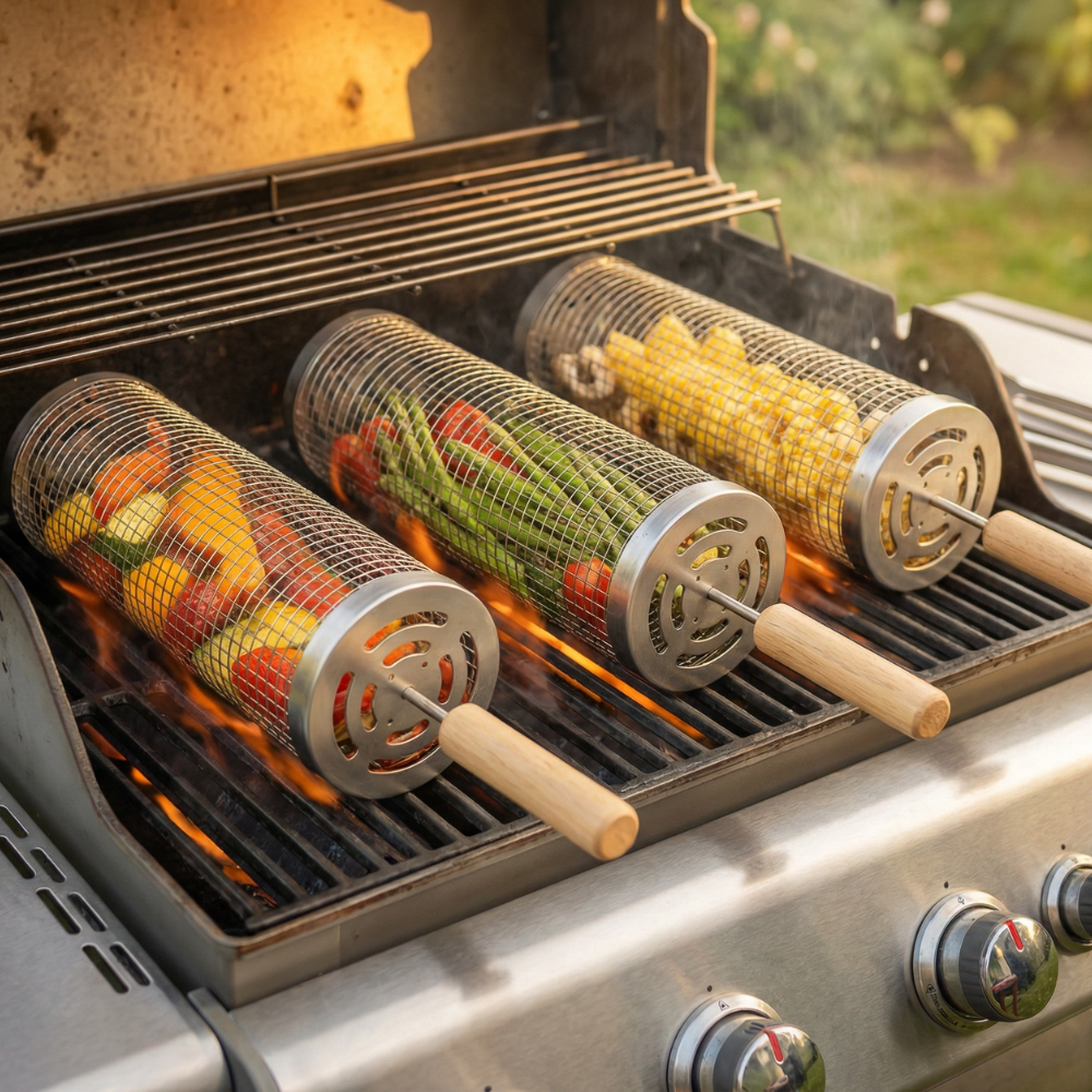 Grill’Master | Panier à barbecue pour cuisson | 1+1 Offert | Cuisson uniforme