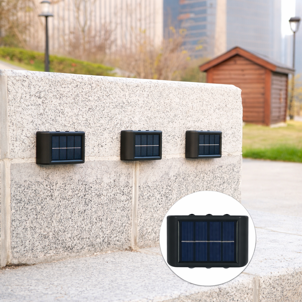 Lot de 2 Lampes Solaires Murales LED Extérieures IP65 Étanches – Éclairage Mural Jardin Façade Terrasse