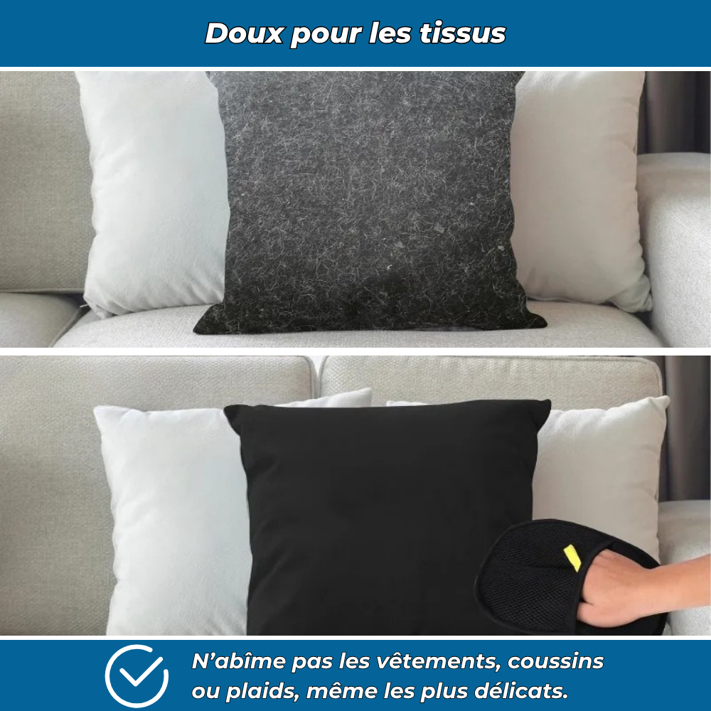 Gant brosse électrostatique pour poils d’animaux