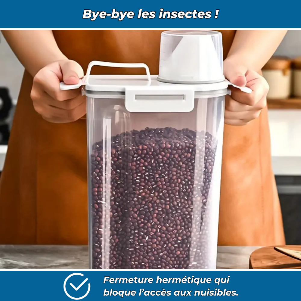 Conteneur hermétique pour riz et céréales - 2500ml