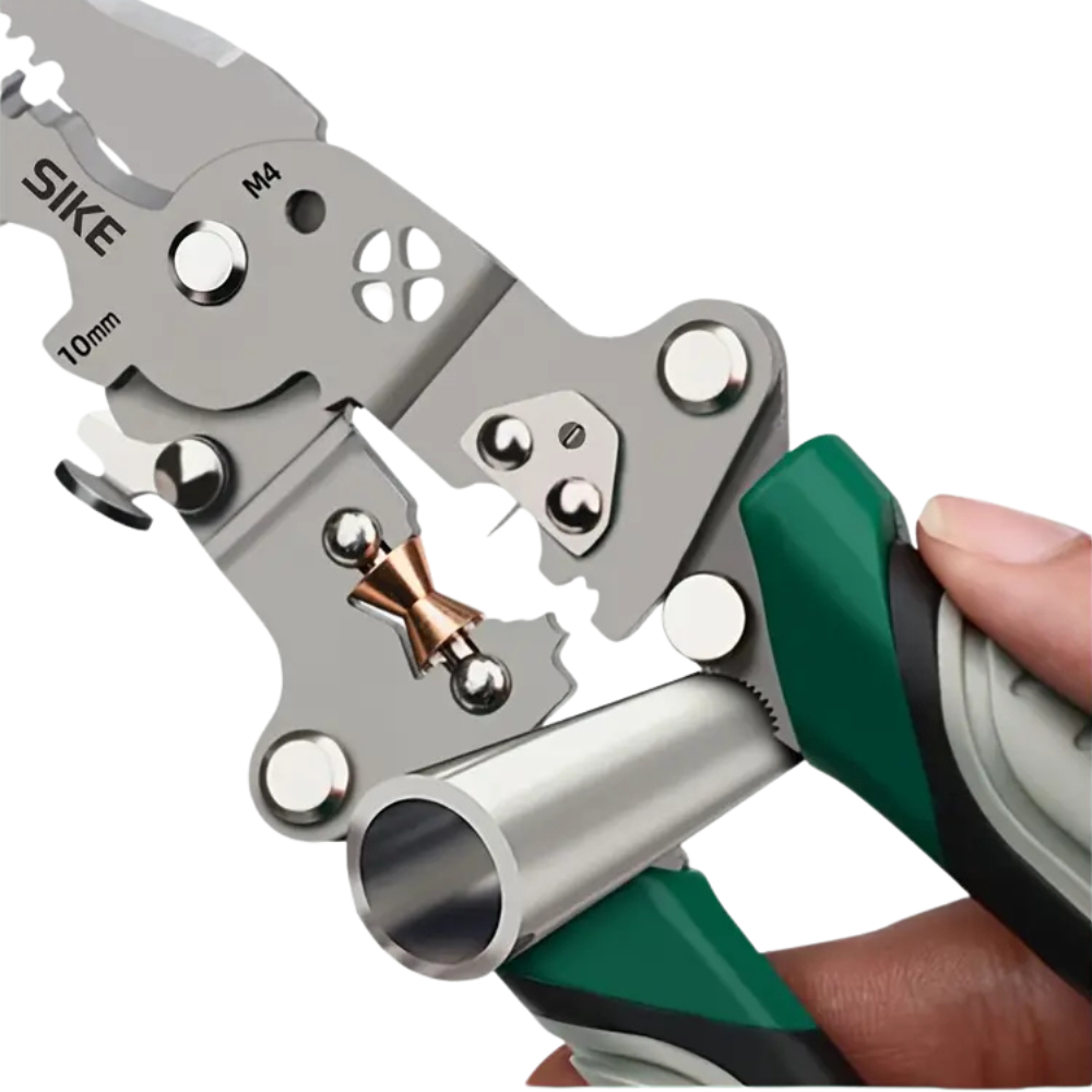 Pince multifonction électrique 3-en-1 – Coupe, Dénudage et Sertissage fils en acier carbone