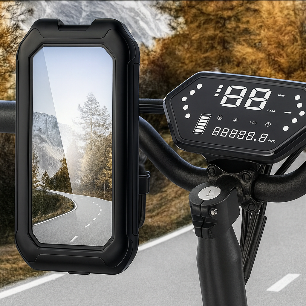 Support téléphone vélo 360° étanche – Porte-téléphone antichoc pour VTT, vélo électrique et moto