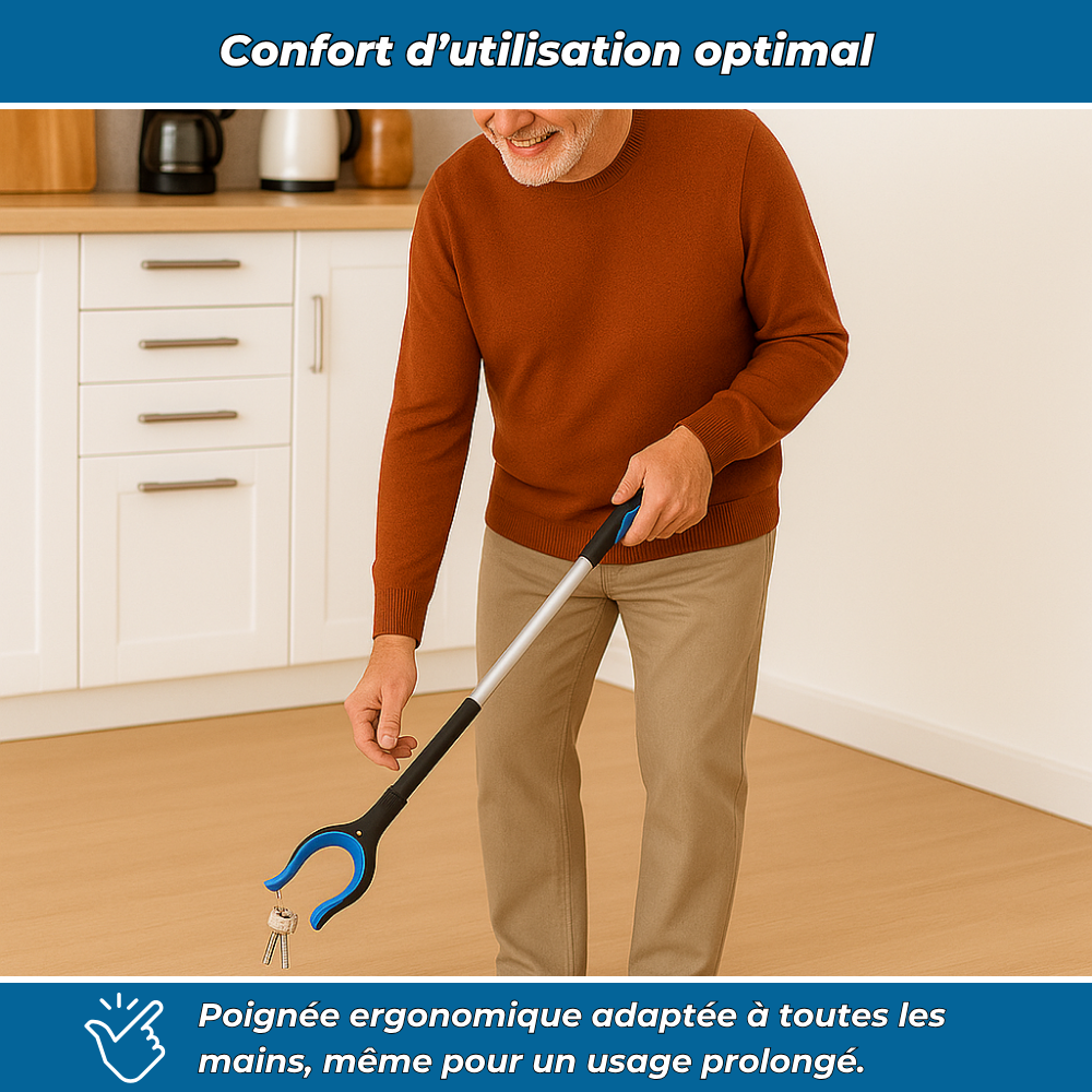 Pince de ramassage pliable ergonomique 32 pouces – évite le mal de dos, idéale pour attraper les objets au sol ou en hauteur à la maison
