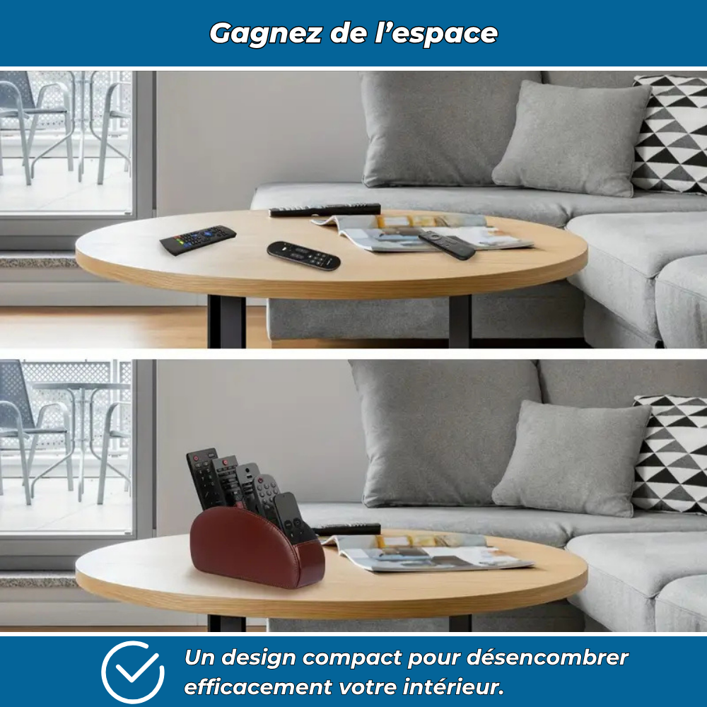 Rangement multifonction pour télécommandes et fournitures