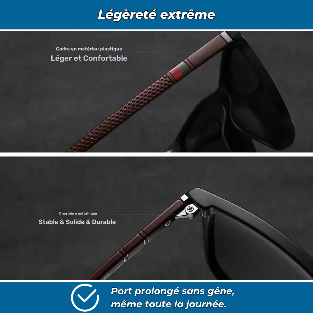 Lunettes de soleil polarisées légères pour homme