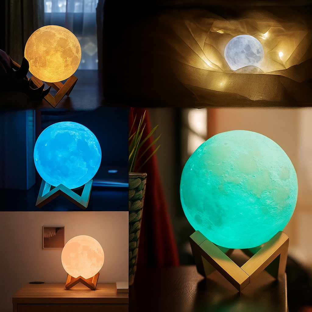 Lampe Lune LED 3D avec Télécommande – 128 Couleurs, Tactile, Minuterie, Décoration Chambre & Cadeau Romantique