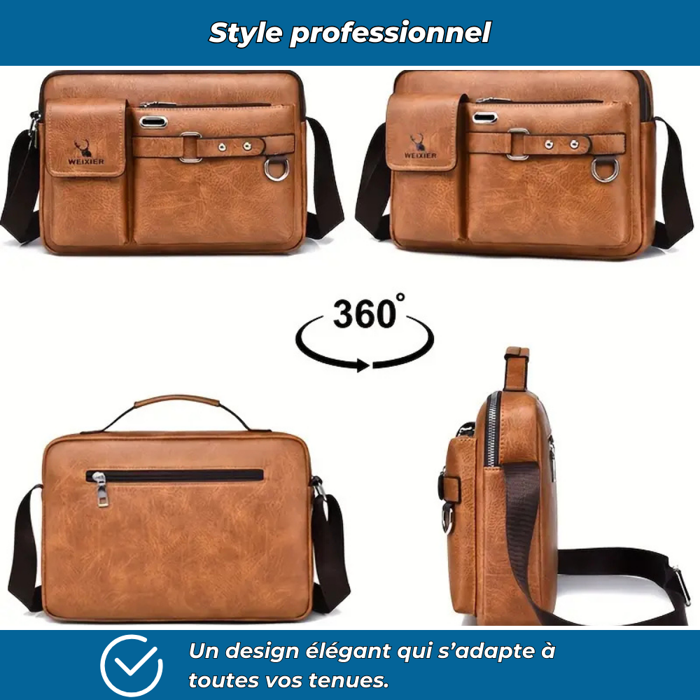 Sac bandoulière homme multi-compartiments