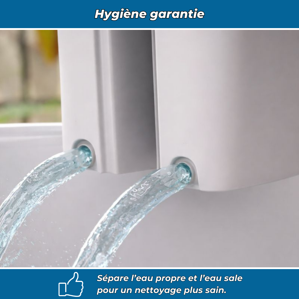 Cleanéo – Serpillière avec seau essoreur 360° pour sols humides et secs