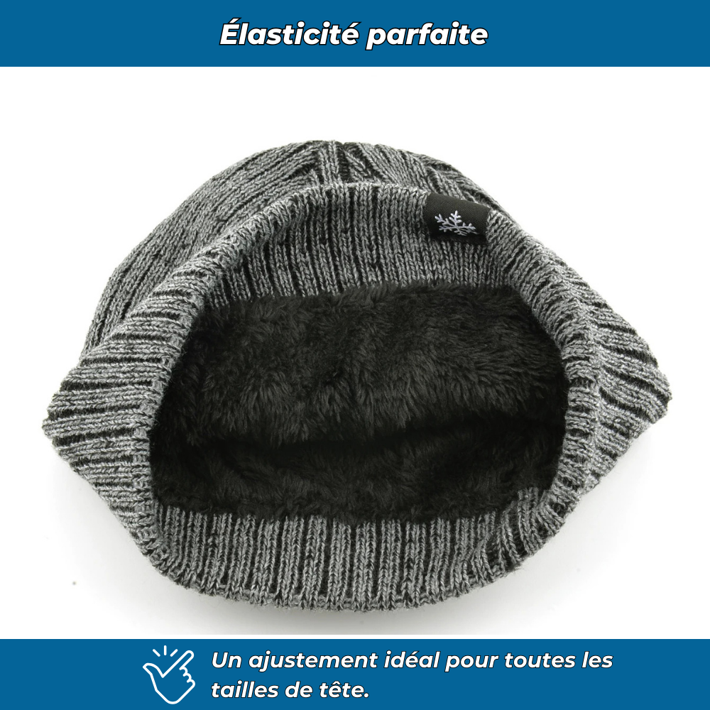 Bonnet tricoté doublé polaire