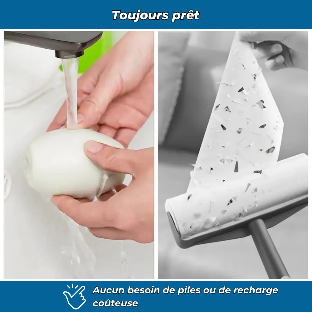 Rouleau capteur de poils réutilisable