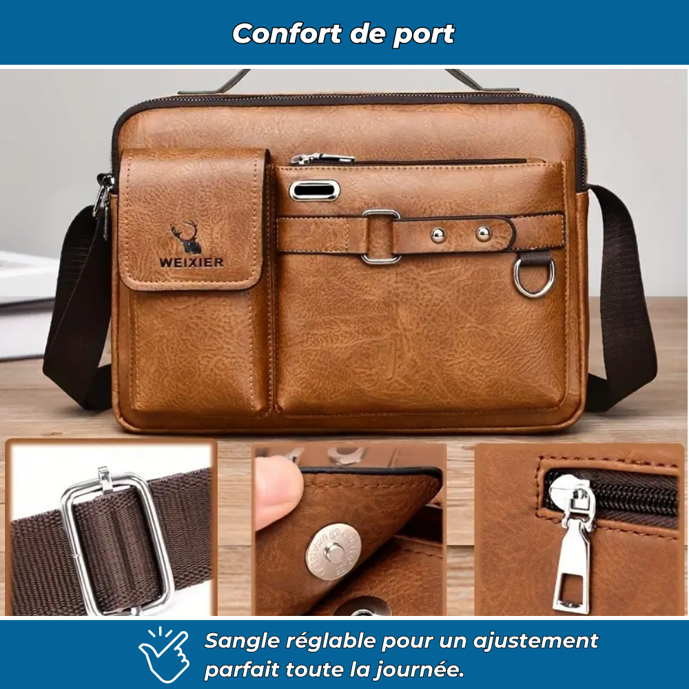 Sac bandoulière homme multi-compartiments