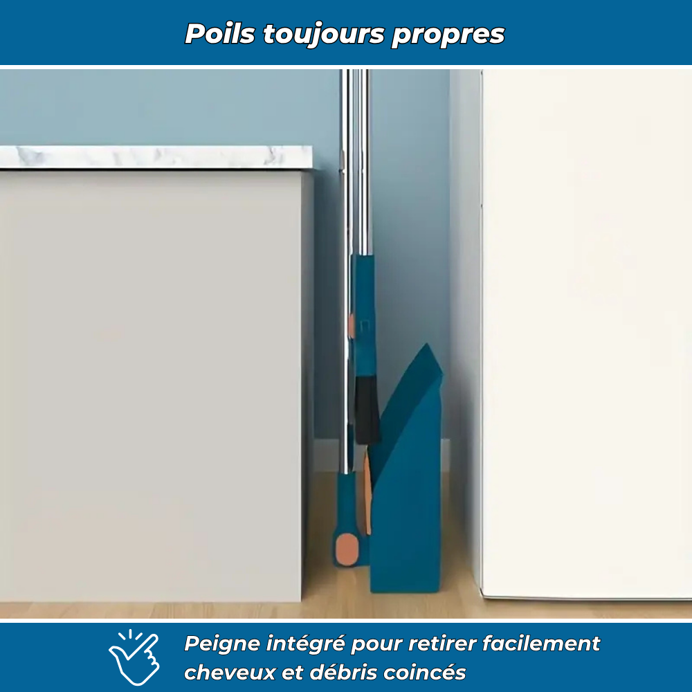 Kit balai rotatif et pelle à long manche