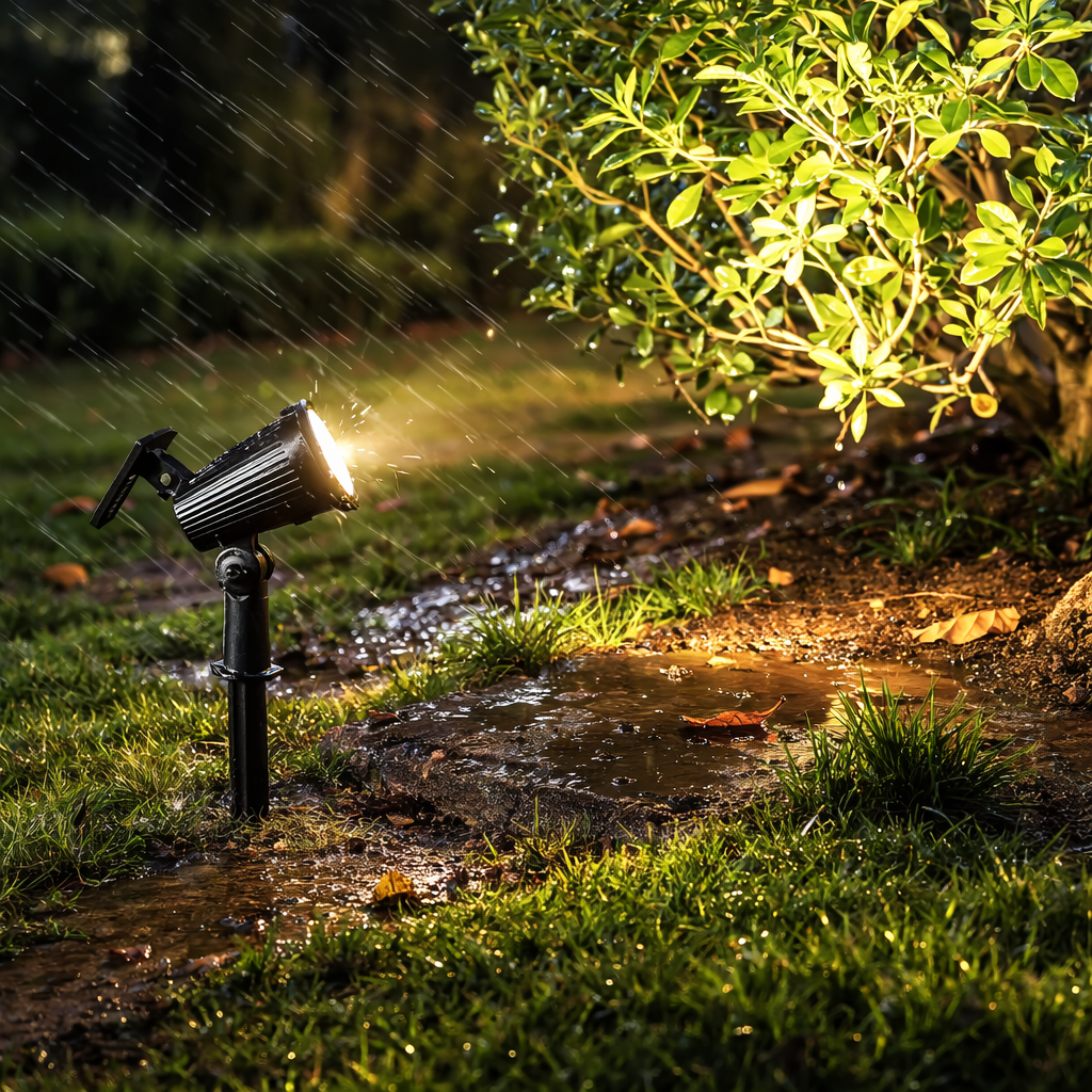 Spot Solaire LED Extérieur Étanche IP65 Orientable – Lampe Jardin à Piquer Rechargeable Solaire – Lot de 2