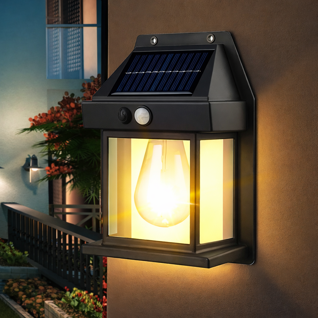 Lampe Murale Solaire LED Extérieure Étanche IP65 avec Détecteur de Mouvement