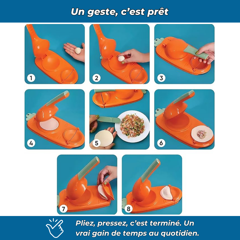 Presse Boulettes – Appareil 2-en-1 pour former et sceller vos raviolis maison