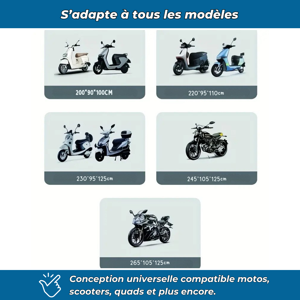 Housse de moto 210D imperméable et anti-UV