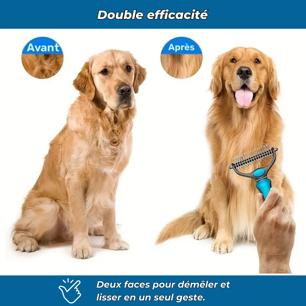 Brosse démêlante anti-poils animaux