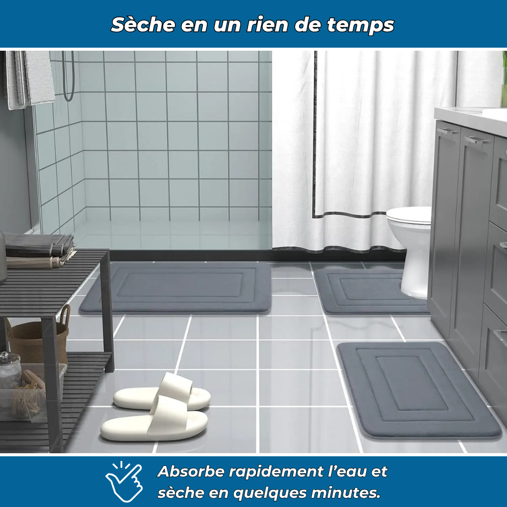 Tapis de bain antidérapant à séchage rapide