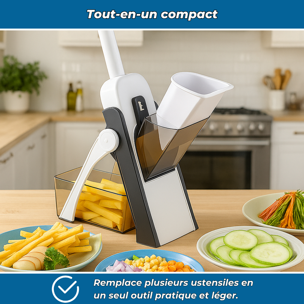 Slicéo – Mandoline manuelle multifonction en acier inoxydable