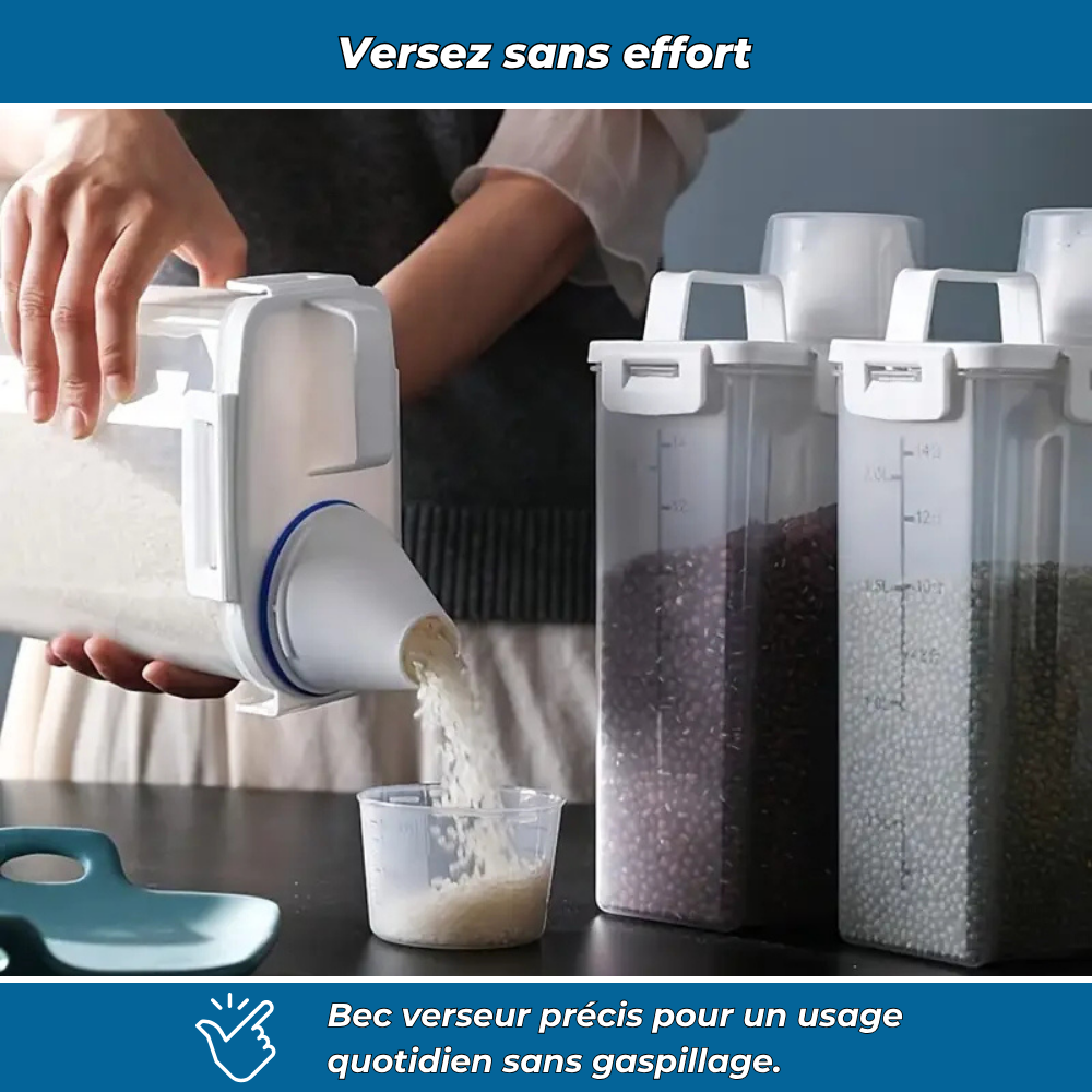 Conteneur hermétique pour riz et céréales - 2500ml