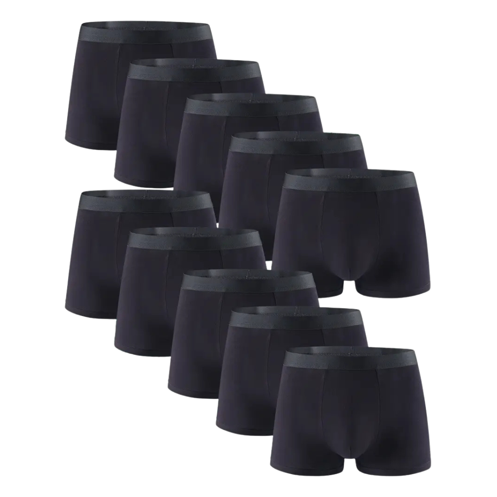 Lot de 10 boxers homme en fibre de bambou