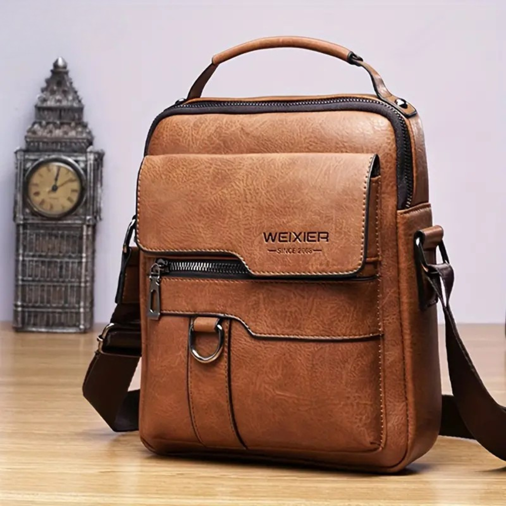 Sac à bandoulière vintage en cuir pour homme