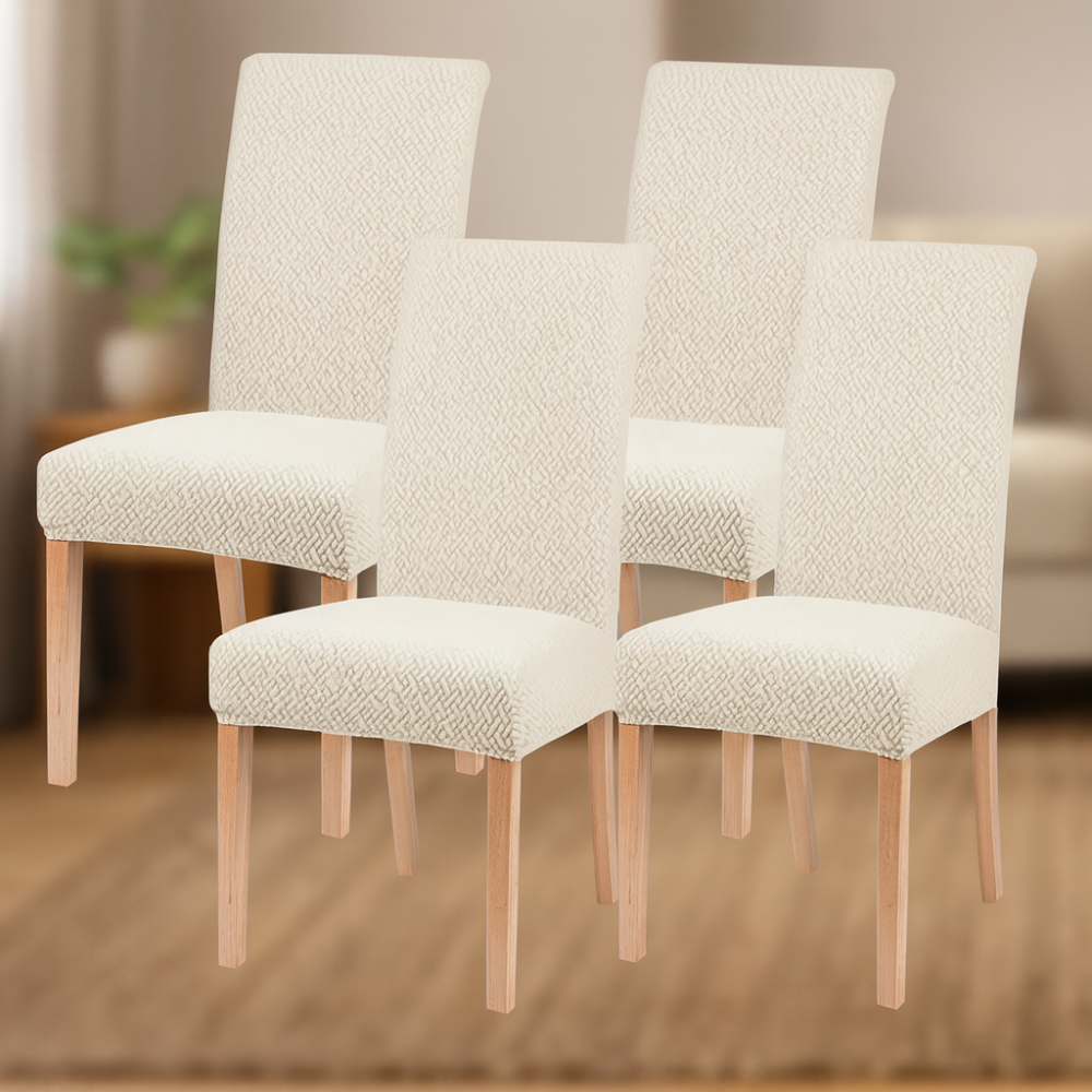 Housses de chaise en velours extensibles lavables (lot de 4)