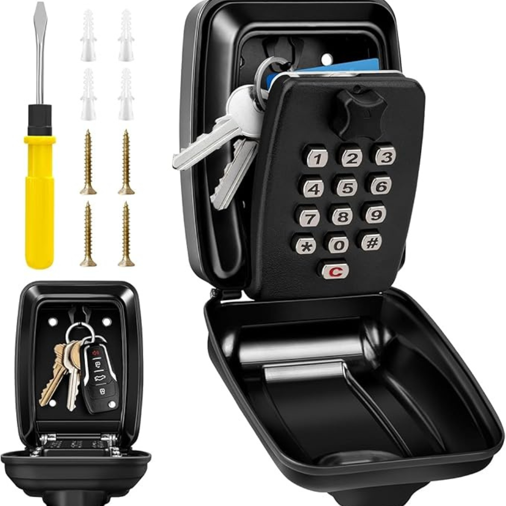 SecureKey – Boîte à clés extérieure murale avec code à 12 chiffres réinitialisable