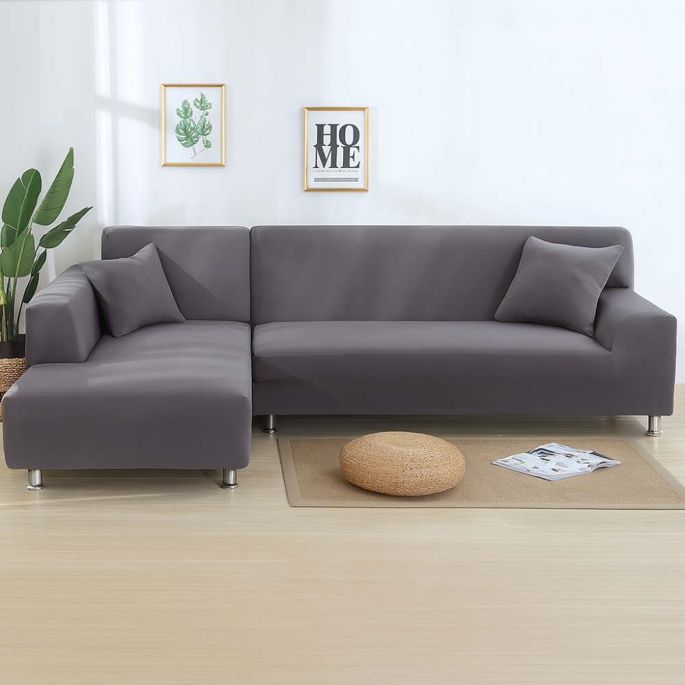 Housse extensible pour canapé d'angle – Lot de 2