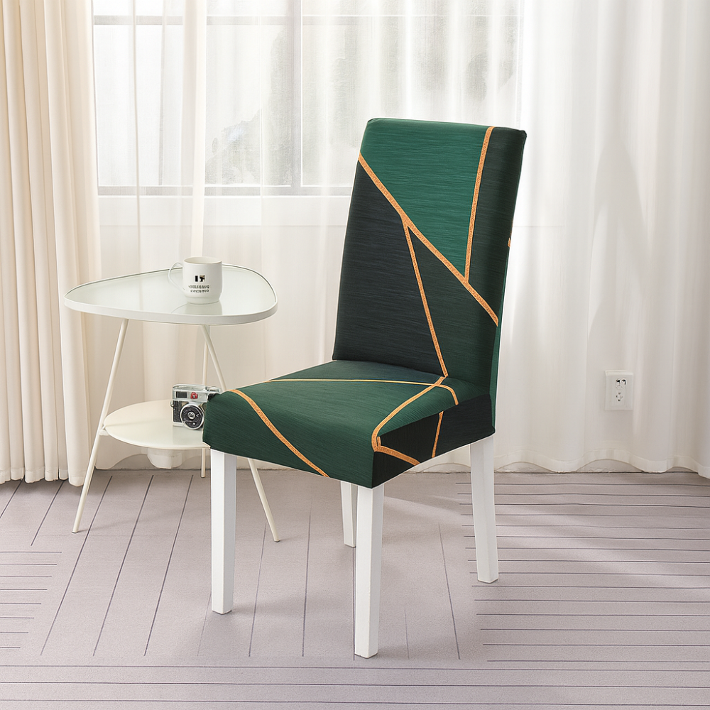 Housses de chaise géométriques extensibles en spandex (lot de 4)