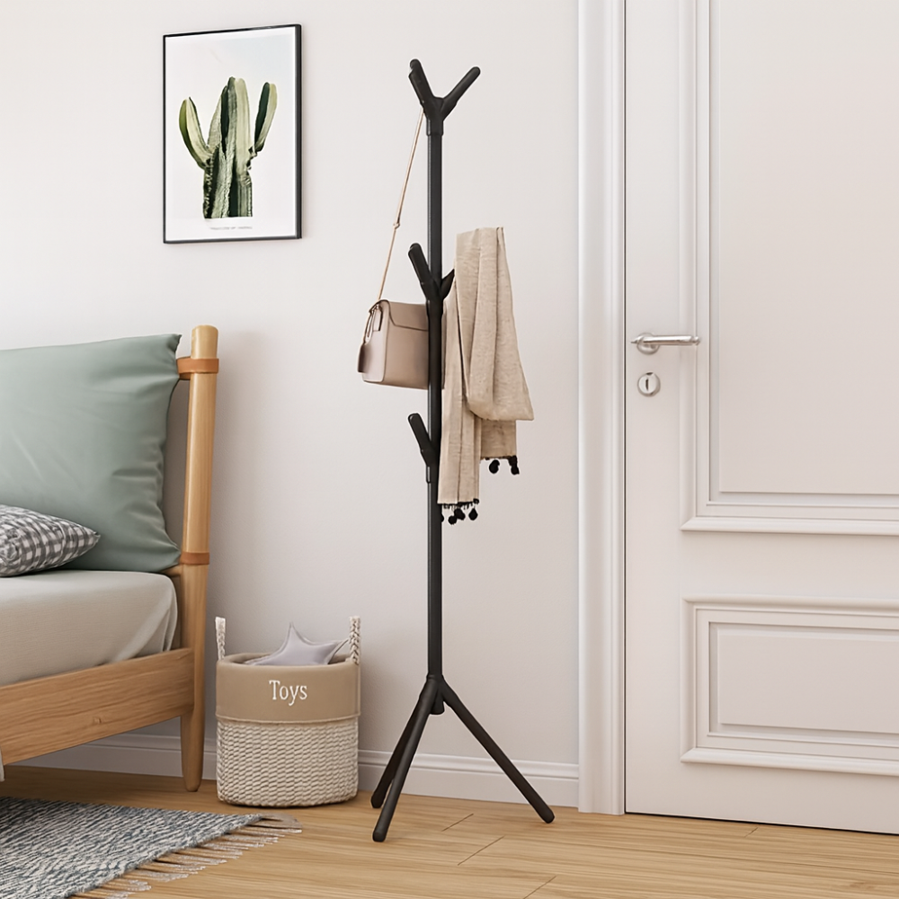 Porte-manteau sur pied moderne réglable – 3 hauteurs, robuste et gain de place pour vêtements, sacs et chapeaux