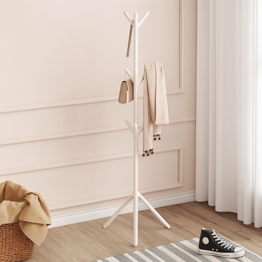 Porte-manteau sur pied moderne réglable – 3 hauteurs, robuste et gain de place pour vêtements, sacs et chapeaux