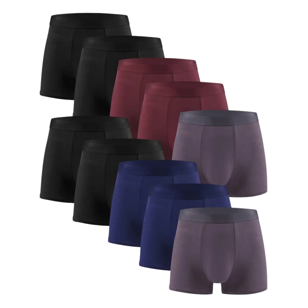 Lot de 10 boxers homme en fibre de bambou
