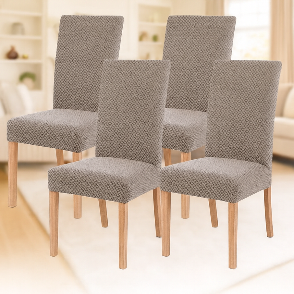 Housses de chaise en velours extensibles lavables (lot de 4)