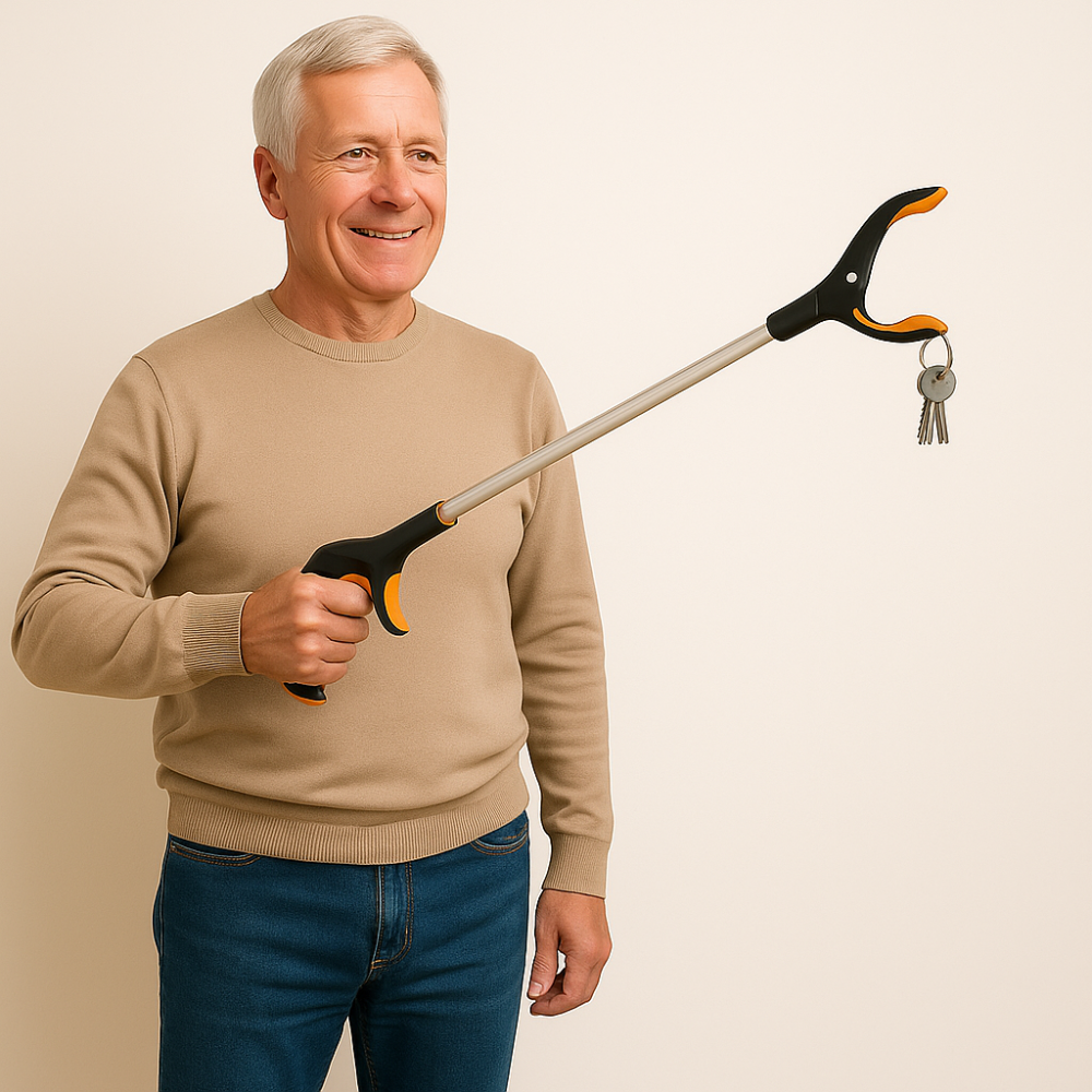 Pince de ramassage pliable ergonomique 32 pouces – évite le mal de dos, idéale pour attraper les objets au sol ou en hauteur à la maison