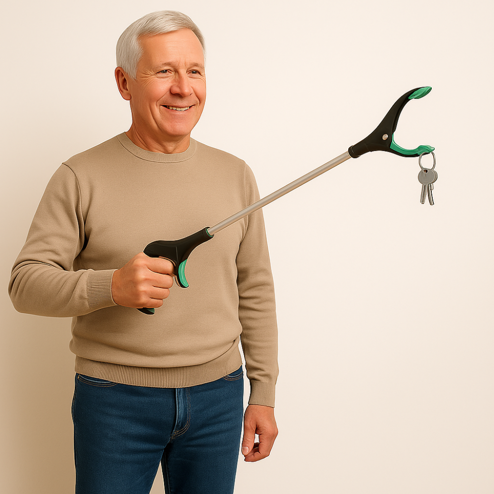 Pince de ramassage pliable ergonomique 32 pouces – évite le mal de dos, idéale pour attraper les objets au sol ou en hauteur à la maison
